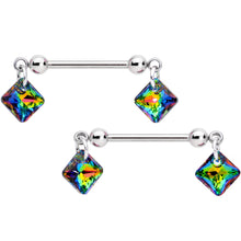 Load image into Gallery viewer, Handmade Vitrail Rhom Nipple Ring Set Created with Crystals
