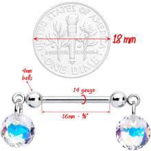 Load image into Gallery viewer, Handmade Aurora Disc Nipple Ring Set Created with Crystals
