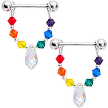 Load image into Gallery viewer, Handmade Gay Pride Nipple Shield Set Created with Crystals
