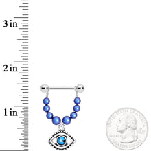 Load image into Gallery viewer, Handmade Blue Sun Eye Nipple Shields Created with Crystals
