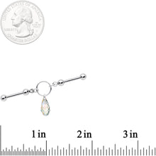 Load image into Gallery viewer, Drop Dangle Double Industrial Barbell Created with Crystals
