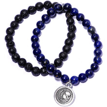 Load image into Gallery viewer, Handmade Lava Stone Lapis Lazuli Virgo Zodiac Bracelet Set of 2
