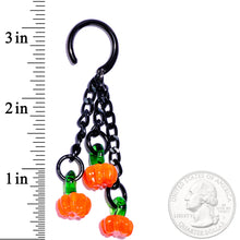 Load image into Gallery viewer, Handcrafted Halloween Pumpkin Patch Black Chain Ear Weights
