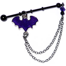 Load image into Gallery viewer, Handmade Black Purple Bat Project Bar Created with Crystals
