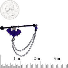 Load image into Gallery viewer, Handmade Black Purple Bat Project Bar Created with Crystals
