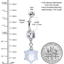 Load image into Gallery viewer, Limited Edition Snowflake Belly Ring Created with Crystals
