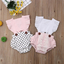 Load image into Gallery viewer, Baby Girl Clothes Splice Bodysuit Jumpsuit Playsuits Ruffled Outfit Summer Backless Sunsuit For Girls In Modern Style
