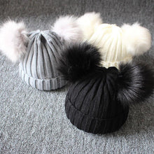Load image into Gallery viewer, Trend Cute Newborn Baby Winter Warm Hats Infant Kids Girls Boys Knit Hat With Pompom Ball Beanie Caps For Girls
