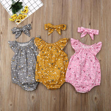 Load image into Gallery viewer, Newborn Infant Baby Girl Clothes Sleeveless Floral Bodysuit Headband 2PCS Jumpsuit Playsuit Outfit Dress For Girls
