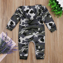 Load image into Gallery viewer, Infant Baby Boy Hooded Camouflage Military Design Romper Warm Spring Autumn Jumpsuit For Baby Kids
