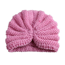 Load image into Gallery viewer, Handmade Knitted Winter Baby Hat for Girls Candy Color Enfant Baby Beanie Turban Hats Newborn Baby Cap
