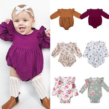 Load image into Gallery viewer, Toddler Infant Newborn Baby Girls Kids Long Butterfly Sleeve Romper Outfits Playsuit Jumpsuit
