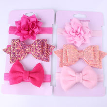 Load image into Gallery viewer, Baby Girls Headband Set Bow Knot Head Bandage Kids Toddlers Headwear Flower Hair Band Infant Clothing Accessories
