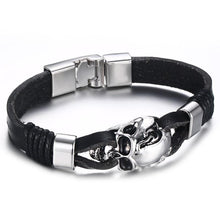 Load image into Gallery viewer, Lucky Vintage Men's Leather Bracelet Playing Cards  Charm Multilayer Braided Men and Women Gift
