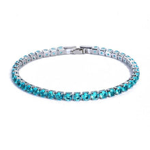 Load image into Gallery viewer, Luxury 4mm Diamond Shiny Elegant Cubic Zirconia Tennis Bracelets Iced Out Chain Crystal Wedding Bracelet For Women and Men In Modern Gold Silver and Colorful Design
