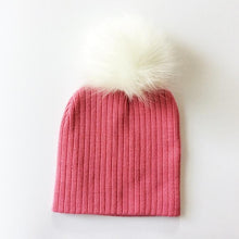 Load image into Gallery viewer, Trend New Winter Children Boy Girl Crochet Artificial Pompom Hat Knitted Toddler Kids Caps With Pompon Baby Beanie For Girls and Boys
