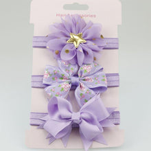 Load image into Gallery viewer, Luxury Modern Handamde 3PCS Set Elastic Flower Headbands for Baby Girls Hair Accessories Baby Girls Bows Nylon Bow For Girls
