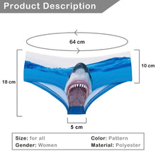 Load image into Gallery viewer, 2017 New 3D Printing Animal shark jawz Funny Women&#39;s Briefs Thong Bragas Culotte Femme Sexy Panties For Women Erotic
