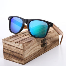 Load image into Gallery viewer, Luxury Handmade Polarized Handmade Bamboo Wood Universal Sunglasses In Zebra Wood Style  Vintage Wooden Frame Male Driving Sun Glasses Shades Gafas With Box and UV400Protection

