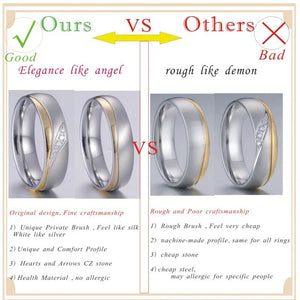 One Piece Alliance Men's Wedding Rings Anniversary Women's Jewelry Silver Color His And Hers Matching Marriage Couple