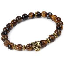 Load image into Gallery viewer, Modern Leopard Tiger Eye Lion Head Elegant Bracelet Owl Buddha Bead Luxury Bracelets Bangles Skull Charm Natural Stone Bracelet Yoga Jewelry For Men And Women
