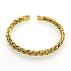 New Arrival Fashion Cuff Bangles Jewelry Women's Stainless Steel Weave Simple Style Gold Colour Bracelets For Women Jewelry