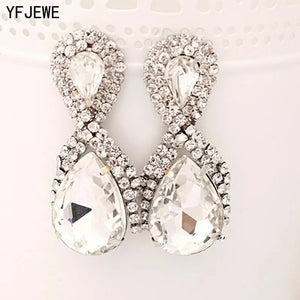 Hop Bijouterie Earring Studs Women's Handbags Droplets Shining Gold Silver Plated Crystal Drop Earrings Women Snowflake E017