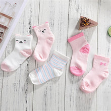 Load image into Gallery viewer, 5 Pair Cotton Mustache Printing Socks Baby Girls &amp; Boys For 1-3 Year Elastic Warm And Comfortable Kids Sock
