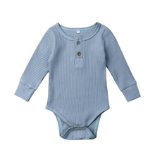 Load image into Gallery viewer, Newborn Infant Baby Girl Boy Ribbed Bodysuit  Ruffle  Long Sleeve One-Pieces Solid Jumpsuit Outfits For Girls
