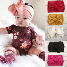 Load image into Gallery viewer, Bog Bow Infant Headband Newborn Toddler Baby Girl Boy Headwear Solid Bowknot Soft Turban Knot Hairband For Girls
