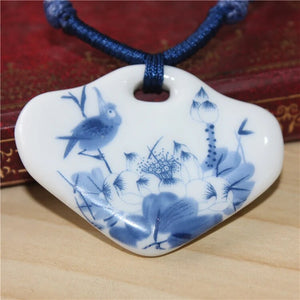 Miredo jewelry wholesale ceramic retro style necklaces women's pendant artware rope chain boondoggle free shipping  #1119