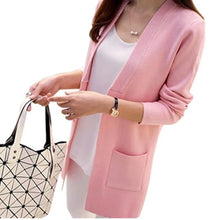 Load image into Gallery viewer, Free Shipping 2015  Spring and Autumn Women&#39;s Top Medium-long Cardigan Outerwear Sweater

