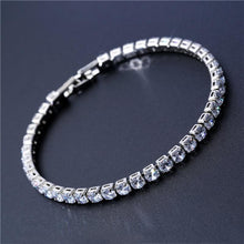 Load image into Gallery viewer, Luxury 4mm Diamond Shiny Elegant Cubic Zirconia Tennis Bracelets Iced Out Chain Crystal Wedding Bracelet For Women and Men In Modern Gold Silver and Colorful Design
