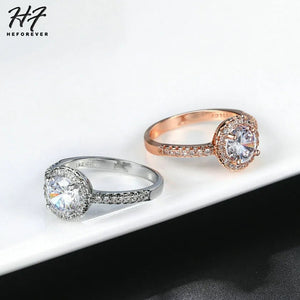 Wedding Engagement Promise Rings For Women Female Silver Color Women's Ring With Stone Zirconia Aesthetic Accession Jewelry R319