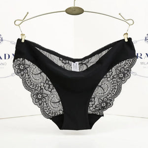14 Colors Women's Invisible Underwear Spandex Crotch intimate women sexy lace Black floral panties seamless panty