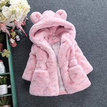 Load image into Gallery viewer, Winter Baby Girls Clothes Fur Coat Fleece Warm Hooded Jacket Children's Outerwear Coat For Girls

