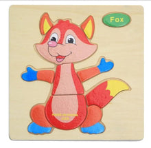 Load image into Gallery viewer, 3D Wooden Children Interesting Puzzle Toys With Animals and Cars Exellent Puzzles Intelligence Kids Early Educational Toys For Children
