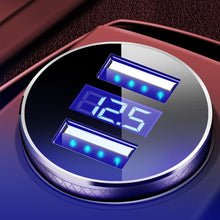 Load image into Gallery viewer, Portable Mini Fast Charger Dual USB Car Durable Phone Charger 5V 3.1A With LED Display Universal Lightweight Phone Charger
