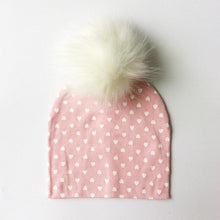 Load image into Gallery viewer, Luxury Modern Baby Hat Cotton Printing Hat With Pompon For Girls Autumn Winter Boys Caps Children Bonnet For Kids
