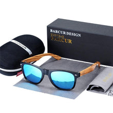 Load image into Gallery viewer, Luxury Handmade Polarized Handmade Bamboo Wood Universal Sunglasses In Zebra Wood Style  Vintage Wooden Frame Male Driving Sun Glasses Shades Gafas With Box and UV400Protection
