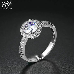 Wedding Engagement Promise Rings For Women Female Silver Color Women's Ring With Stone Zirconia Aesthetic Accession Jewelry R319