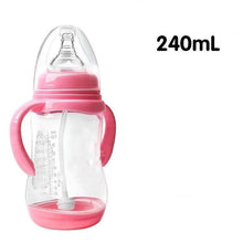 Load image into Gallery viewer, Baby Safe Plastic BPA Free Anti-colic Baby Milk Water Juice Bottle with Straw for Infant Feeding For Kids
