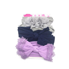 Load image into Gallery viewer, Modern 3PCS Set Floral Bows Baby Headband Dot Bowknot Cotton Hair Band Girls Hair Accessories For Girls
