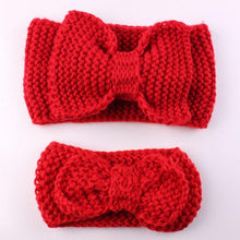 Load image into Gallery viewer, Handamde Mom and  Daughter Elasticity Headband Solid Knitted Bowknot Hairband Hair Accessories For Mom and  Baby
