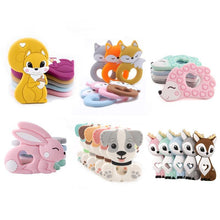 Load image into Gallery viewer, BPA Free Food Grade Silicone Teethers Cartoon Animals Shape Pacifier Clips, Accessories Baby Teething 1pc
