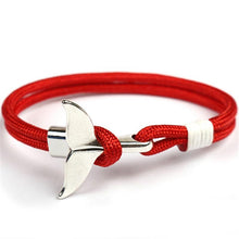 Load image into Gallery viewer, Fashion Whale Tail  Bracelets For Men And Women Charm  Survival Rope Chain  Bracelet Male Wrap Metal Hooks
