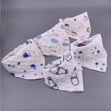 Load image into Gallery viewer, Modern 5PCS/Pack Cotton Baby Bibs 4 Lyers Girls Boys Triangle Feeding Burp Cloth  Collar Scarf For Feeding
