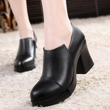 Load image into Gallery viewer, 2023 women&#39;s spring and autumn shoes thick high heels fashion women genuine leather shoes first layer of cowhide platform pumps
