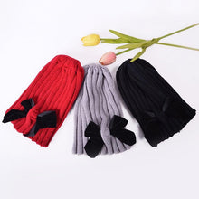Load image into Gallery viewer, Modern Trend Big Bows Knitted Baby Girl Hat Cap Warm Kids baby winter Hat For Girls
