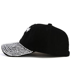 Xthree New Black Rhinestone Baseball Cap Fashion Hip hop Cap Men Women's Baseball Caps Super Quality Unisex  Hat Free Shipping